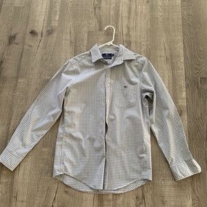 Vineyard Vine Classic fit Tucker  shirt grey and white gingham. Size small